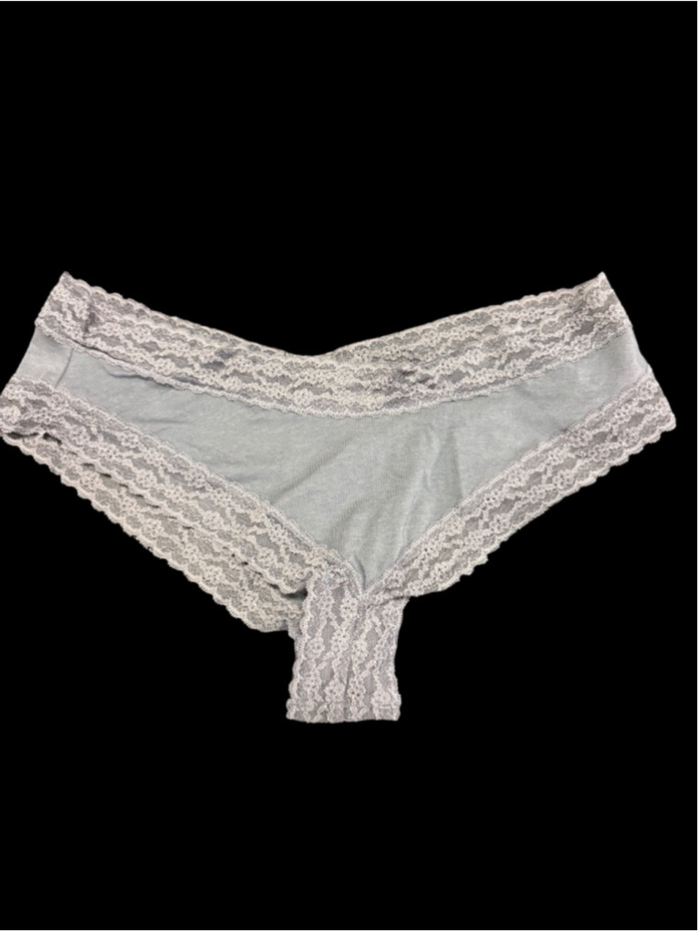 Women's Victoria's Secret Panties L Gray White Lace